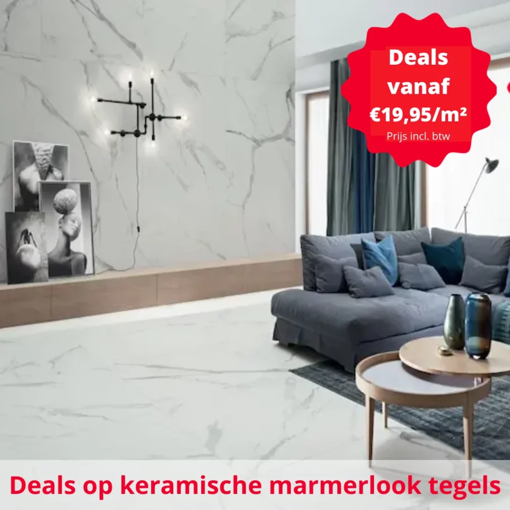 PROMO marmerlook tegels woonkamer